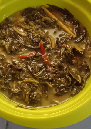 Foto resep Sayur daun singkong magic com