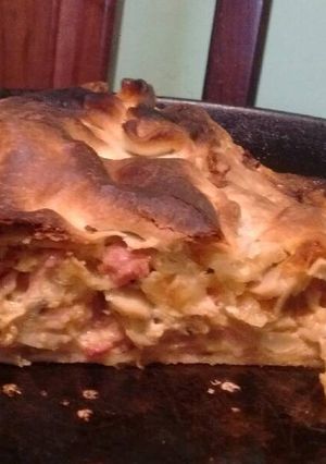 Una foto de Tarta de chorizo y panceta