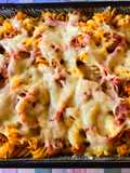 Sütőben sült fusilli sonkával és darált hússal