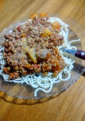 Una foto de Fideos con Tuco de Carne Picada