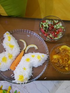 عکسی از دستور خورشت قیمه رژیمی با پلو رژیمی