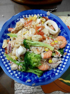 焗烤海鮮燉飯 的食譜成品照片