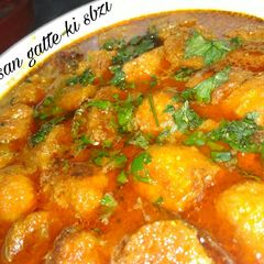 Besan gatte ki sabzi A picture of Besan gatte ki sabzi.