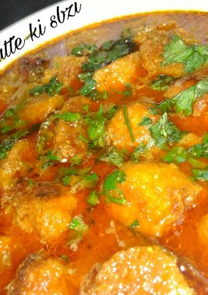 A picture of Besan gatte ki sabzi.