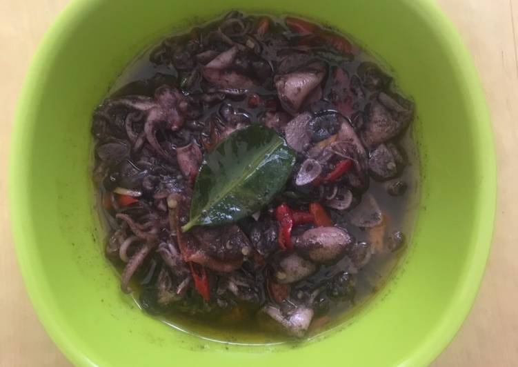 Cara Membuat Cumi bumbu hitam, Anti Gagal