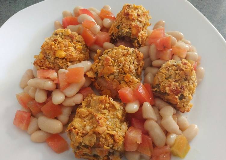 Bocconcini di melanzane con cotto e mozzarella in cornflakes