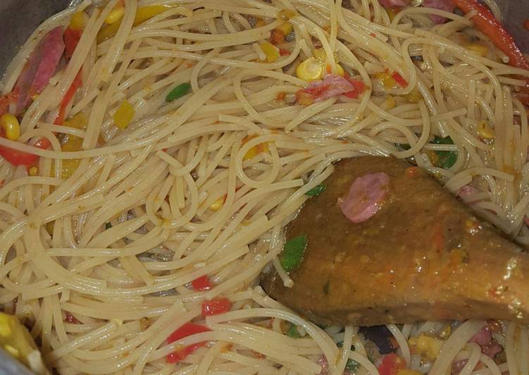 Steps to Prepare Super Quick Homemade Mixed Vegetable Pasta