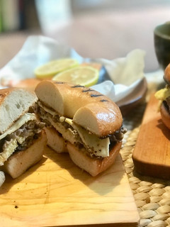 蘑菇牛肉蛋貝果 的食譜成品照片
