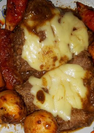 Foto resep Beef Steak w/ Seafood saus Barbeque