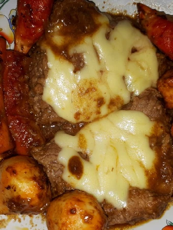 Langkah Gampang Membikin Resep Beef Steak w/ Seafood saus Barbeque yang Lezat Sekali Anti Ribet, Sempurna