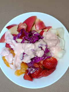 Foto resep Salad buah dan saus strawberry