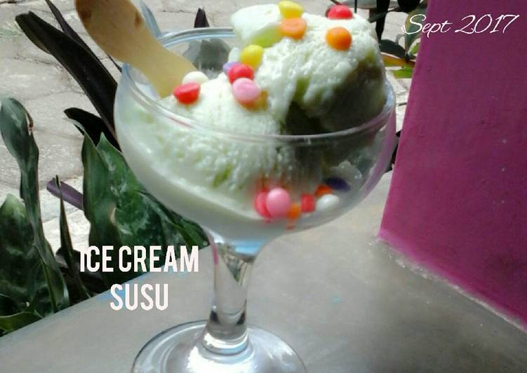Cara Gampang Menyiapkan Ice Cream Susu 3 bahan (anti gagal) yang Enak