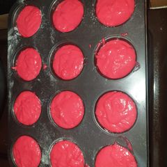 A picture of Red velvet cup cakes.