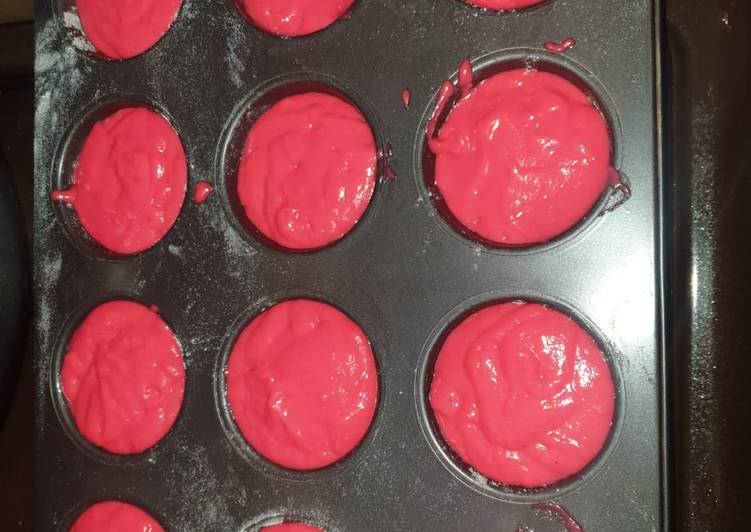 Steps to Prepare Homemade Red velvet cup cakes