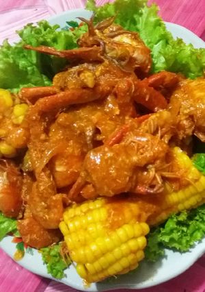 Foto resep Seafood (cumi, udang dan kepiting) saus padang