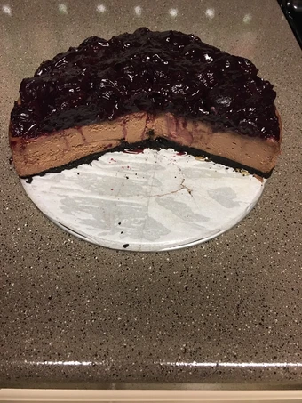 Easy Steps Prepare|Recipe} Gregtsters Chocolate Cheesecake with Black-cherry Glaze &amp; Oreo cookie infused with coffee crust!!!!! the Tasteful, Delicious