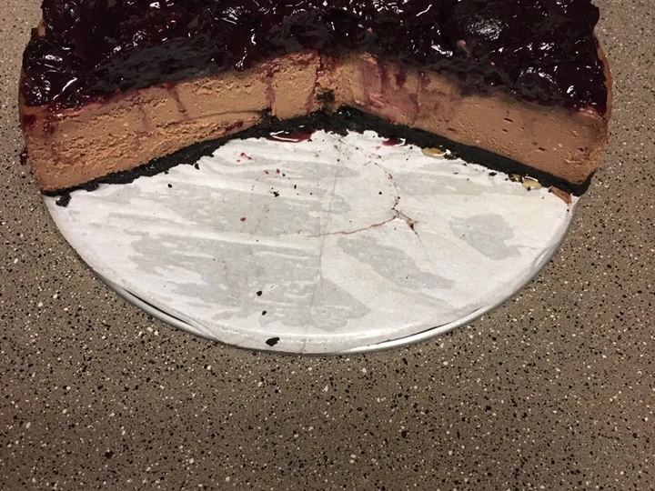 Easy Steps Prepare|Recipe} Gregtsters Chocolate Cheesecake with Black-cherry Glaze &amp;amp; Oreo cookie infused with coffee crust!!!!! the Tasteful, Delicious