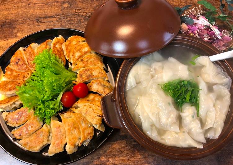 Recipe of Fried and Boiled Gyoza in 14 Minutes for Mom