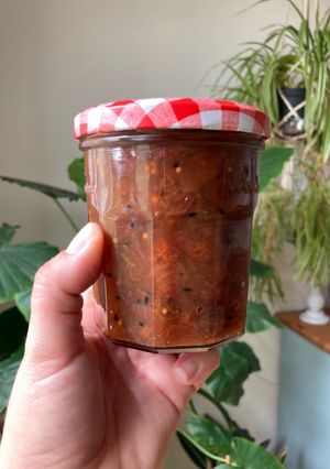 A picture of Spiced gooseberry chutney.
