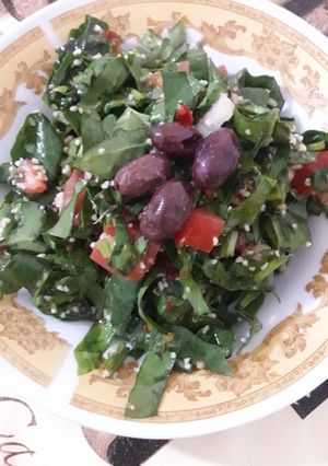 صورة لوصفة تبولة بالسبانخ 🥗👌🏻😋