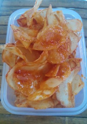 Foto resep Keripik singkong balado saos AB* extra pedas v2