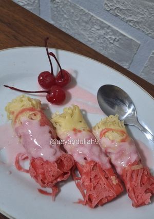 Foto resep ⚘️Roti jala merah putih saus susu ⚘️