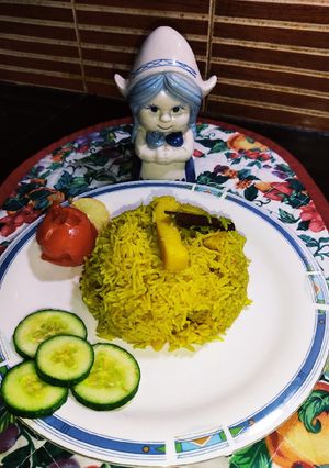 A picture of Turmeric Potato Rice 🍚😋.