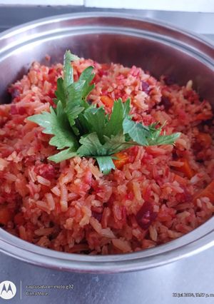 Una foto de Arroz Redh de betabel🥗