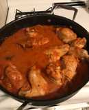 Pollo en jitomate 🍅 con salsa de chile chipotle