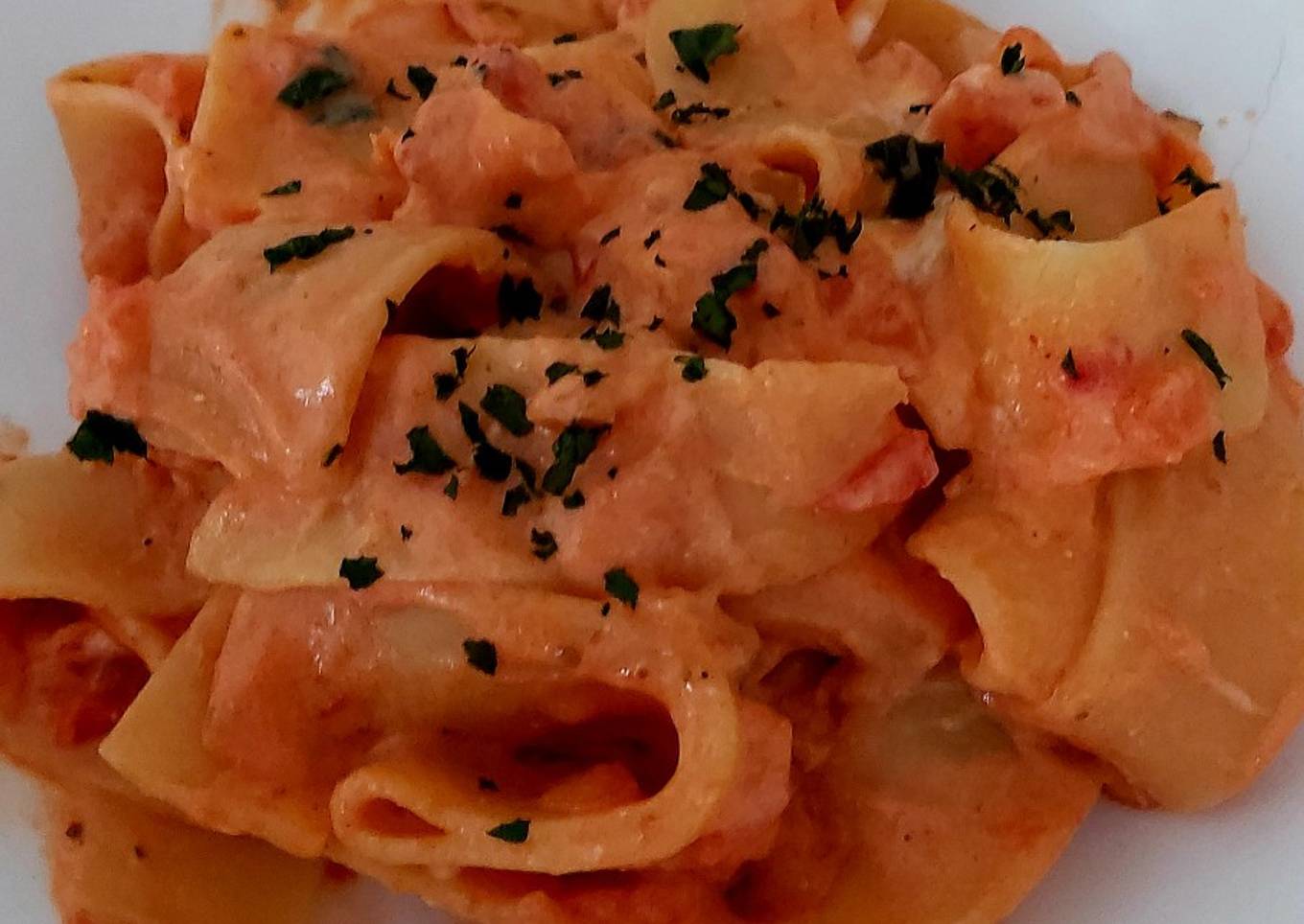 My Tomato Sauce with Ricotta Pappadelle Pasta dish 🥰😋