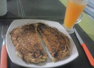 Una foto de Omelette de avena y queso