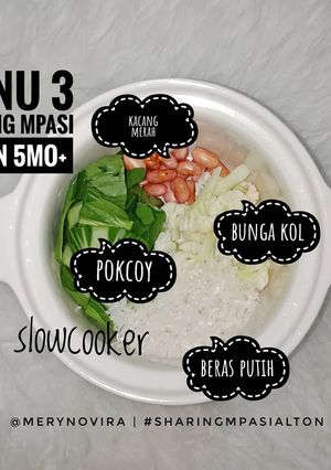 Foto resep Menu Mpasi 3bintang 5mo+ beras putih kacang merah