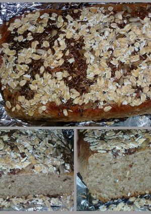 Una foto de Pan de harina integral y harina leudante con semillas 🌾🍞🌰