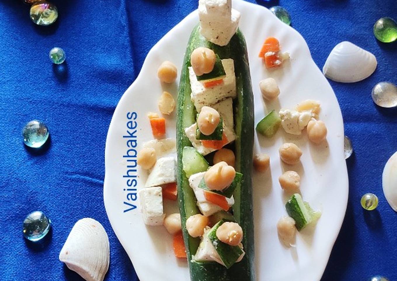 Paneer Cucumber Boats