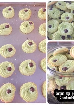 Foto resep Semprit Sagu Pandan