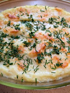 Extra sajtos krumplipüré sütőben sütve recept fotója