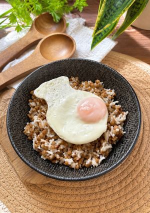 Foto principal de Lentejas con arroz y huevo a la plancha