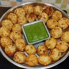 Sabudana Vada in Appe Pan A picture of Sabudana Vada in Appe Pan.
