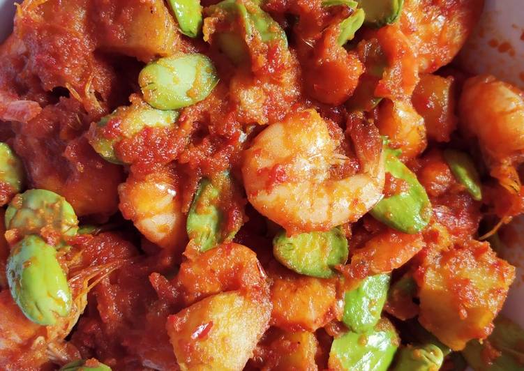 Cara Gampang Membuat Udang balado kentang pete Anti Gagal
