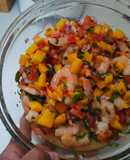 Ceviche de camarón con mango