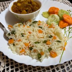 A picture of Zero oil chole chawal.
