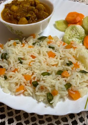 A picture of Zero oil chole chawal.