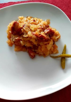 O poză a rețetei Varză dulce cu afumătură.