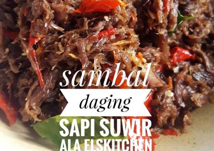 Resep Sambal daging sapi suwir Anti Gagal