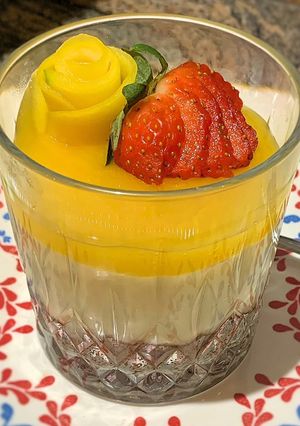 A picture of Ginger & Mango Cheese Cake.
