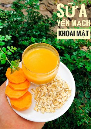 Hình của món Ăn dặm - Sữa yến mạch khoai mật.