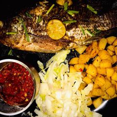 A picture of Oven grilled tilapia fish.
