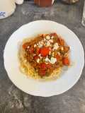 Macarrao vegetariano com abobrinha