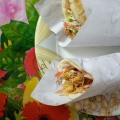 A picture of Chicken Tikka shawarma.