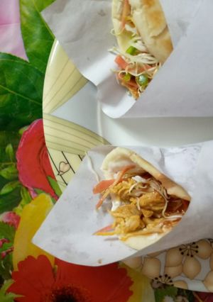 A picture of Chicken Tikka shawarma.